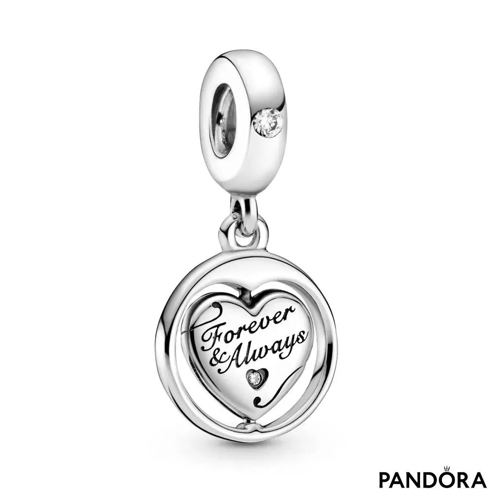Talisman de tip pandantiv rotitor cu inscripțiile „Forever & Always” și „Soulmate”
