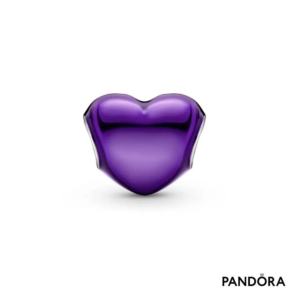 Talisman cu inimă violetă metalică 