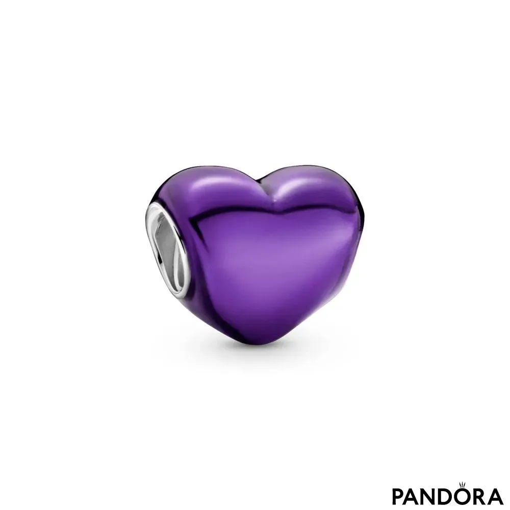 Talisman cu inimă violetă metalică