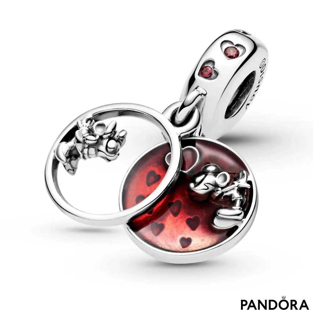 Talisman de tip pandantiv Disney Mickey Mouse & Minnie Mouse - Love and Kisses (Iubire și săruturi)