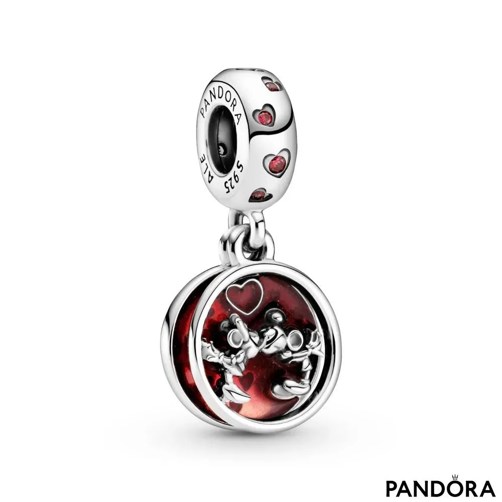 Talisman de tip pandantiv Disney Mickey Mouse & Minnie Mouse - Love and Kisses (Iubire și săruturi)
