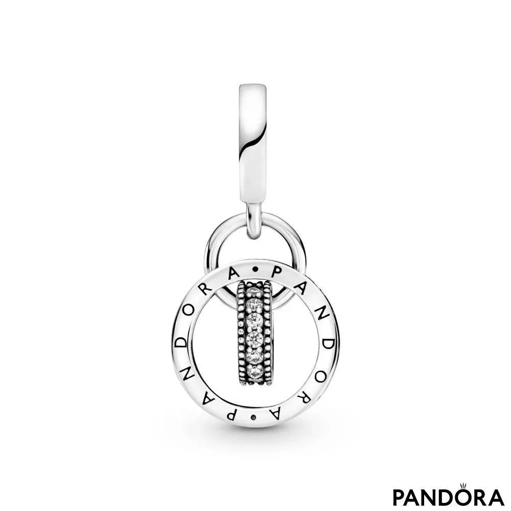 Talisman de tip pandantiv cu cercuri cu logo-ul Pandora