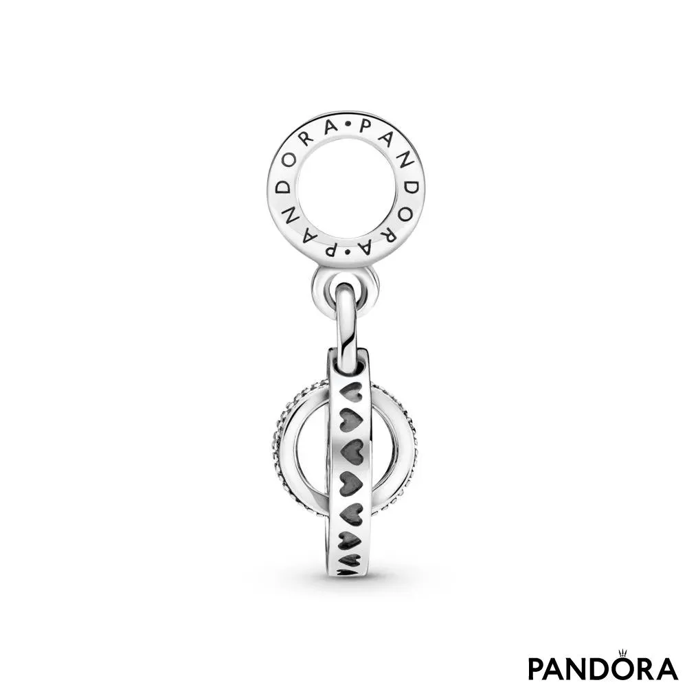 Talisman de tip pandantiv cu cercuri cu logo-ul Pandora