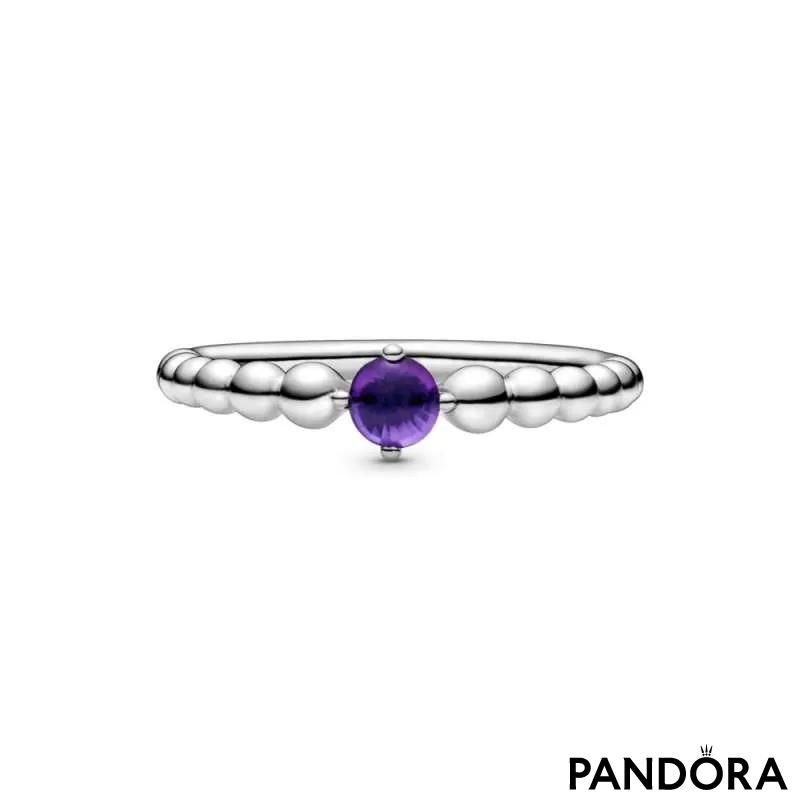 Inel cu mărgele violet