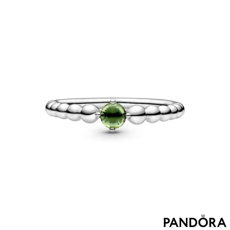 Inel cu mărgele în nuanța verde primăvară 