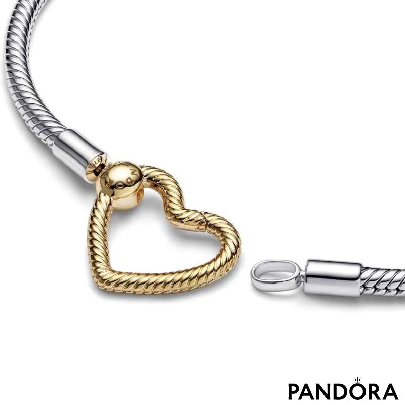 Brățară Pandora Moments de tip lănțișor clasic cu închizătoare sub formă de inimă 