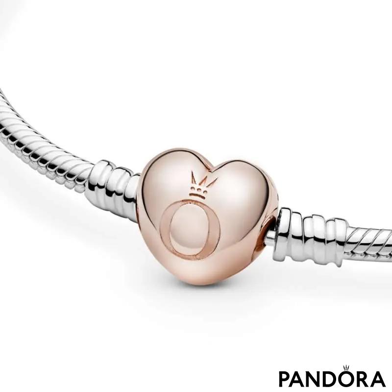 Brăţară Moments din argint, închizătoare cu inimă PANDORA Rose