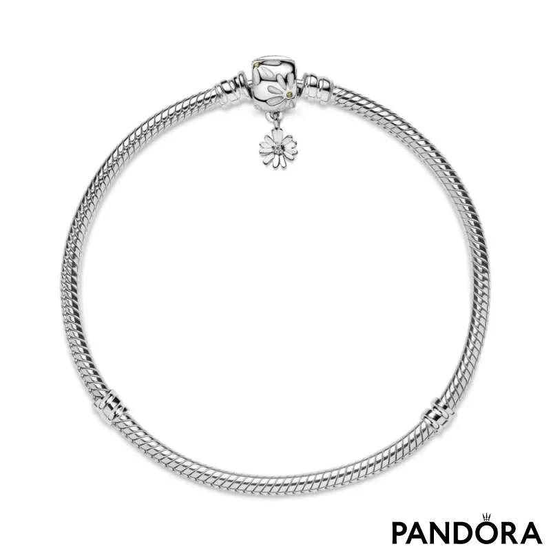 Brățară Pandora Moments, lanț clasic cu sistem de închidere în formă de floare 