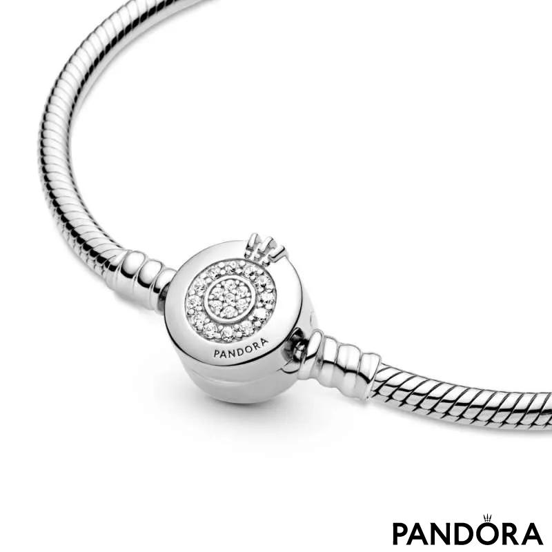 Brățară tip lanț clasic strălucitoare cu O cu coroană Pandora Moments