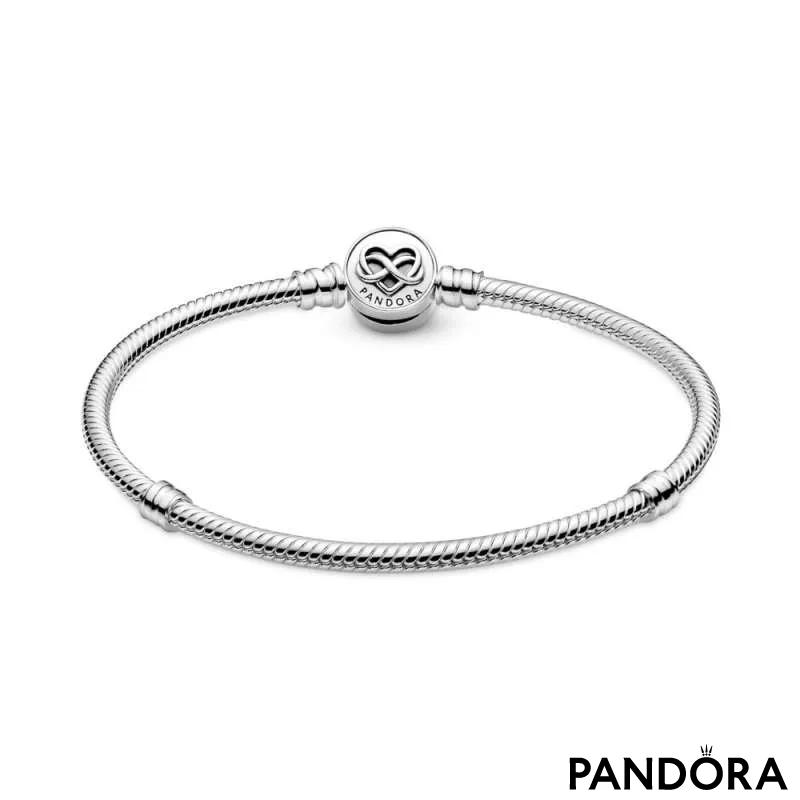 Brățară tip lanț clasic cu închizătoare de tip inimă Infinit Pandora Moments