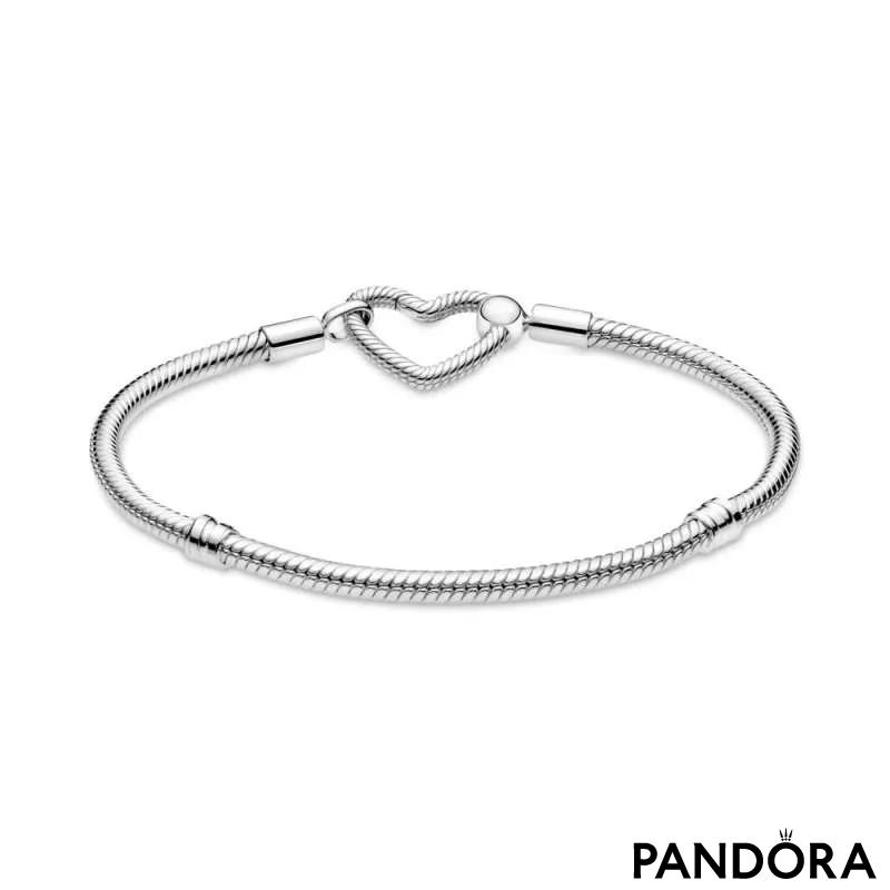 Brățară Pandora Moments de tip lănțișor clasic cu închizătoare sub formă de inimă