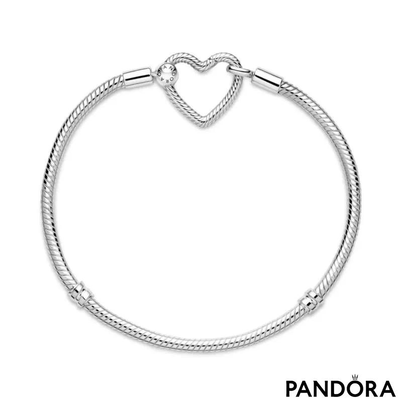 Brățară Pandora Moments de tip lănțișor clasic cu închizătoare sub formă de inimă