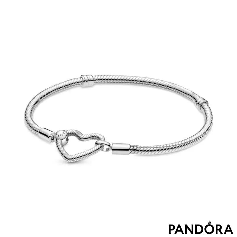 Brățară Pandora Moments de tip lănțișor clasic cu închizătoare sub formă de inimă