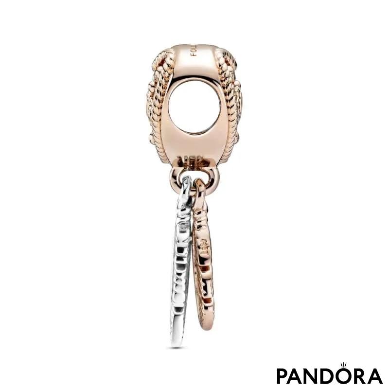Talisman de tip dreamcatcher cu două pene și inimioară cu structură dantelată
