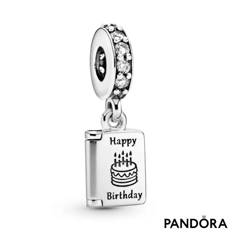 Talisman pandantiv în formă de felicitare, din argint 925, cu zirconiu cubic transparent