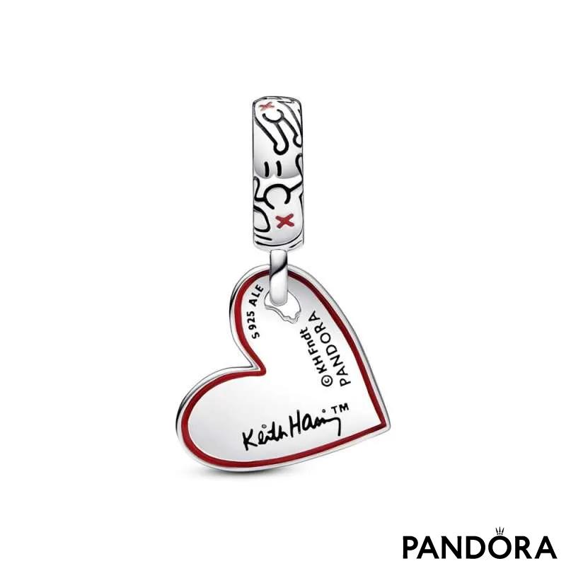 Talisman de tip pandantiv cu inimă Oameni Keith Haring™ x Pandora