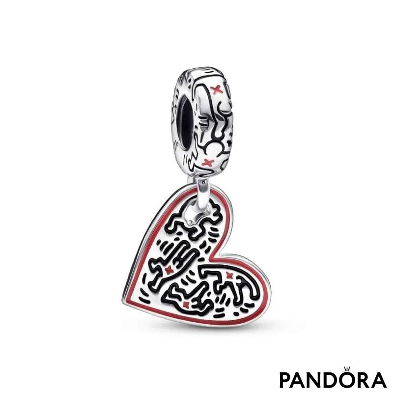 Talisman de tip pandantiv cu inimă Oameni Keith Haring™ x Pandora