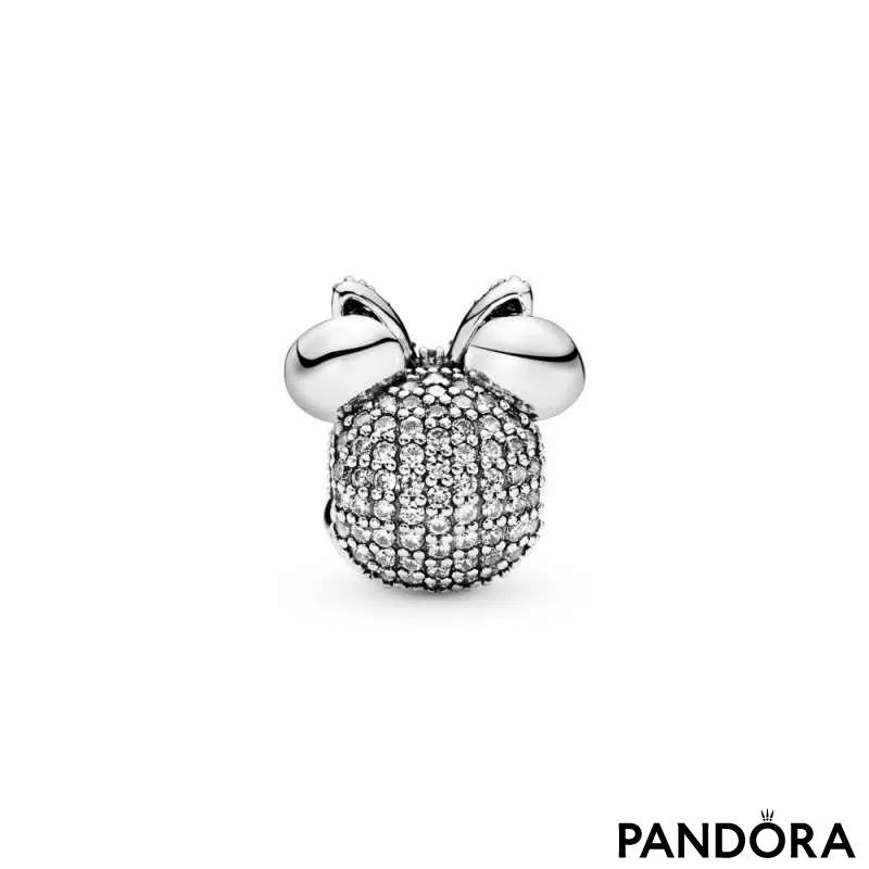 Talisman cu fixare ușoară tip pavé Funda roz a lui Minnie Mouse de la Disney