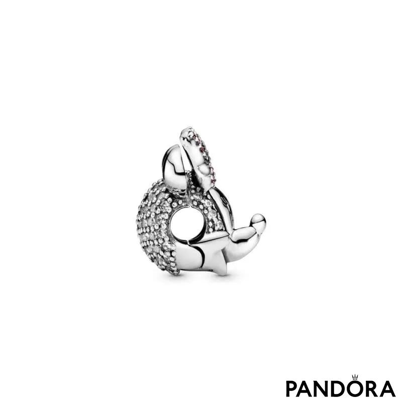 Talisman cu fixare ușoară tip pavé Funda roz a lui Minnie Mouse de la Disney