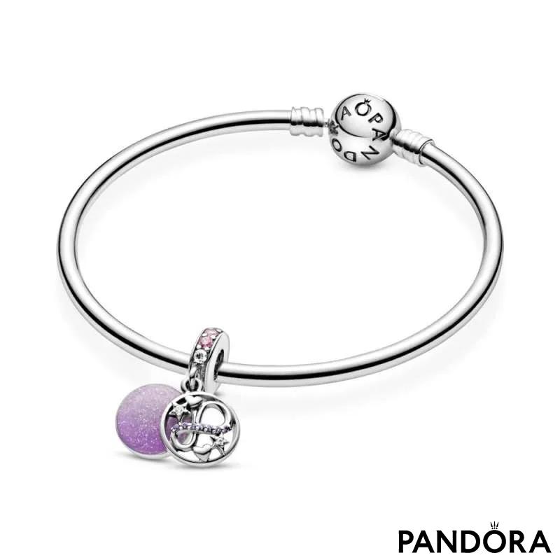 Talisman de tip pandantiv Stele și inimioare strălucitoare în stil infinity