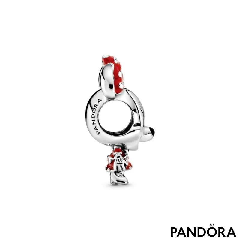 Talisman cu Minnie Mouse de la Disney cu rochiță și fundă cu buline