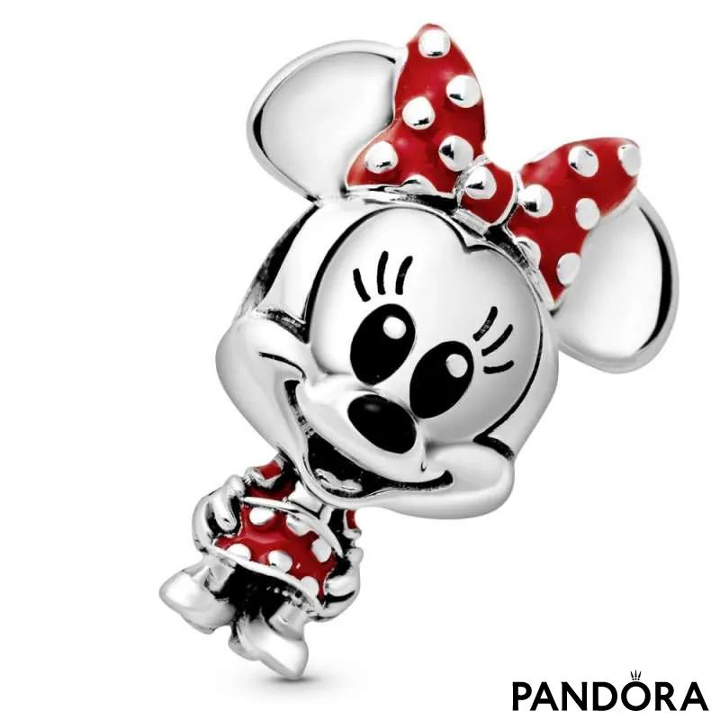 Talisman cu Minnie Mouse de la Disney cu rochiță și fundă cu buline