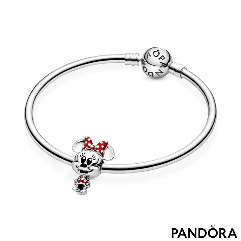 Talisman cu Minnie Mouse de la Disney cu rochiță și fundă cu buline