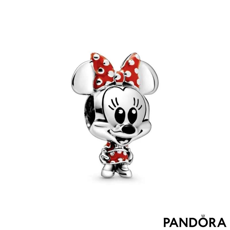 Talisman cu Minnie Mouse de la Disney cu rochiță și fundă cu buline