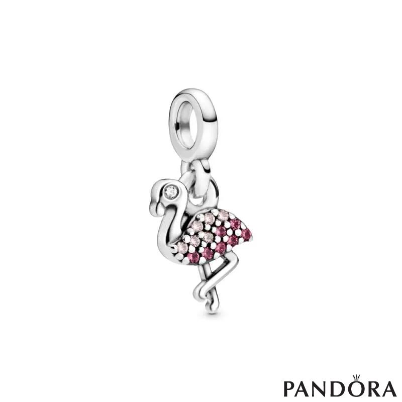 Talisman de tip pandantiv cu flamingo roz