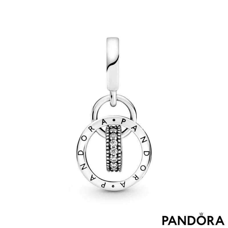 Talisman de tip pandantiv cu cercuri cu logo-ul Pandora