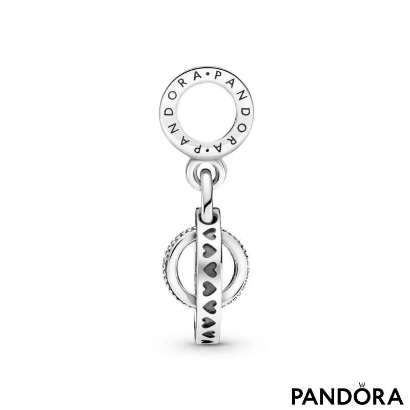 Talisman de tip pandantiv cu cercuri cu logo-ul Pandora 