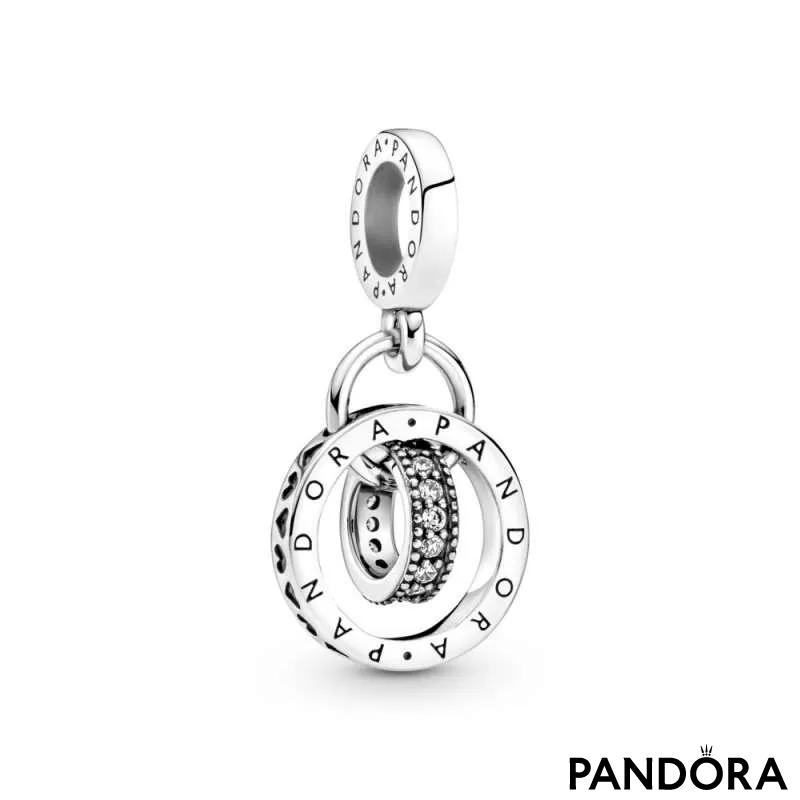 Talisman de tip pandantiv cu cercuri cu logo-ul Pandora